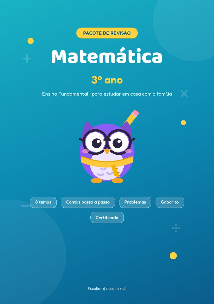 Capa do Pacote de Revisão de Matemática do 3º ano