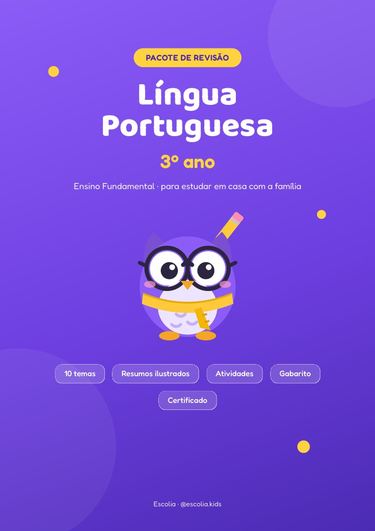 Capa do Pacote de Revisão de Língua Portuguesa do 3º ano