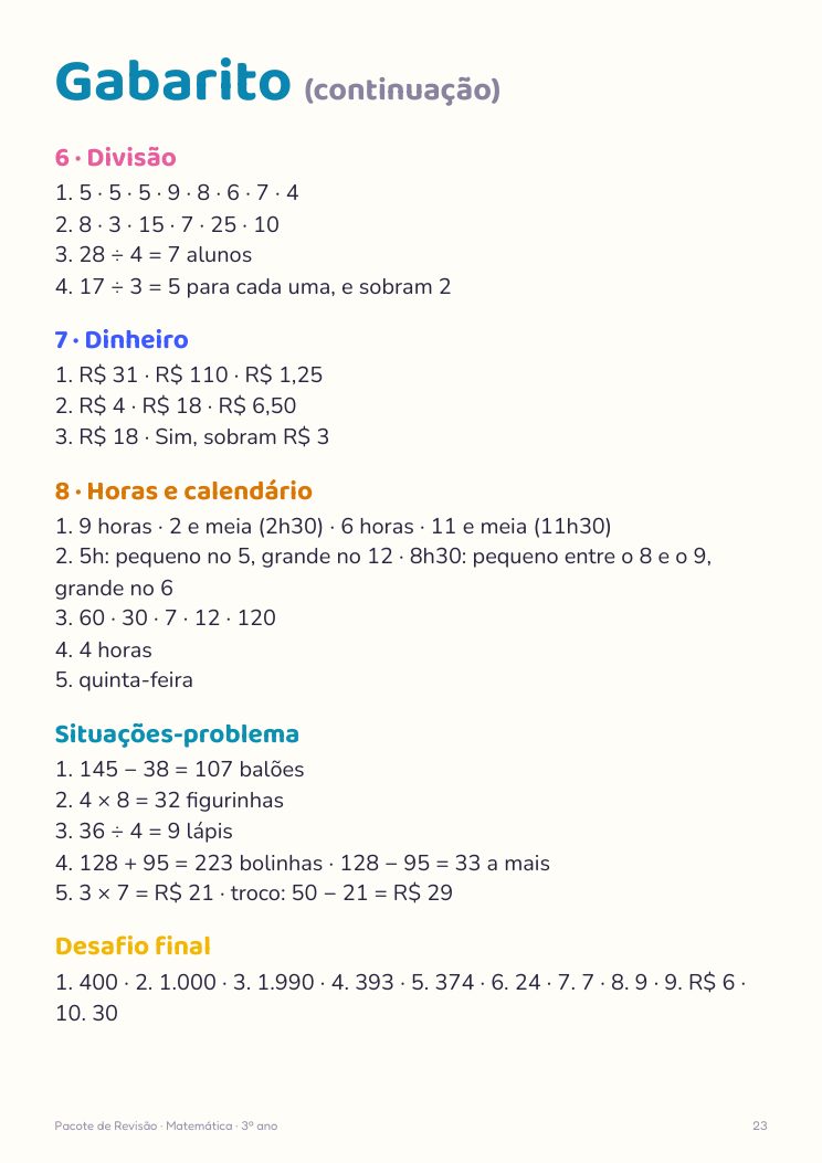 Página de gabarito